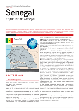 Senegal República De Senegal