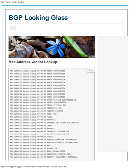 Mac Address Vendor Lookup