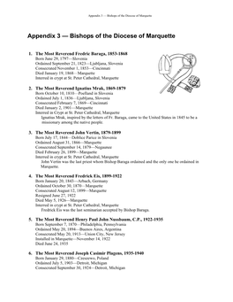 Appendix 3 — Bishops of the Diocese of Marquette