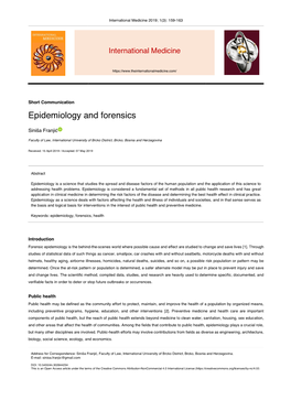 Epidemiology and Forensics