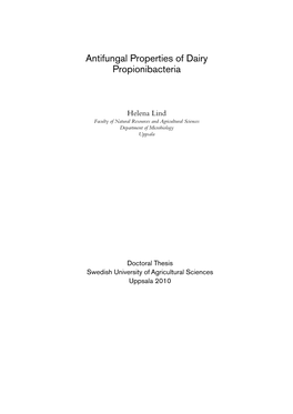 Antifungal Properties of Dairy Propionibacteria