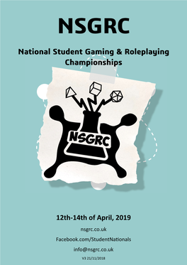 National Student Gaming & Roleplaying Championships