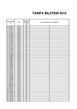 Tarifa Bilstein 2015