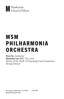Msm Philharmonia Orchestra