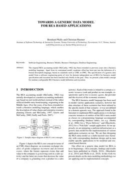 Towards a Generic Data Model for Rea Based Applications