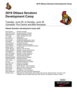 2019 Ottawa Senators Development Camp