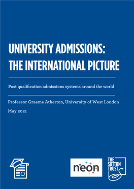 University Admissions: the International Picture