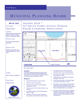 Municipal Planning Board Case Number HPB2014 -00034 May 20, 2014