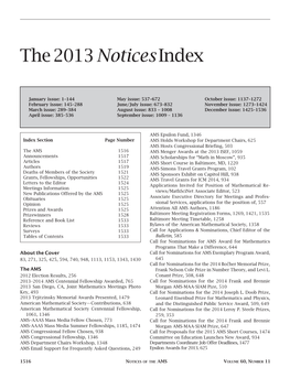 The 2013 Noticesindex
