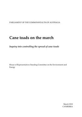 Cane Toads on the March