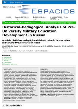 University Military Education Development in Russia