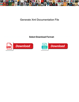 Generate Xml Documentation File