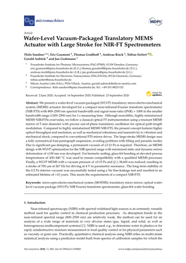 Wafer-Level Vacuum-Packaged Translatory MEMS Actuator with Large Stroke for NIR-FT Spectrometers