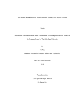 Hexahedral Mesh Generation from Volumetric Data by Dual Interval Volume