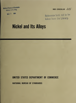 Nickel and Its Alloys