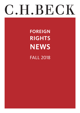FOREIGN RIGHTS NEWS FALL 2018 Dear Publishers and Friends