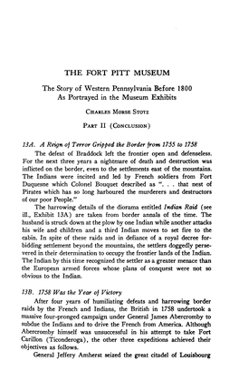 The Story of Western Pennsylvania Before 1800 As Portrayed in the Museum Exhibits Charles Morse Stotz Part II(Conclusion)