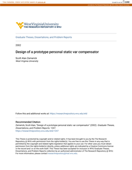 Design of a Prototype Personal Static Var Compensator