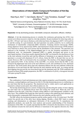 Observations of Intermetallic Compound Formation of Hot Dip Aluminized Steel