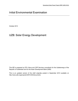 Initial Environmental Examination