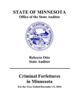 2016 Criminal Forfeitures in Minnesota