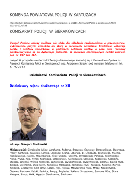 Komenda Powiatowa Policji W Kartuzach