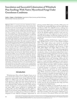 Inoculation and Successful Colonization of Whitebark Pine Seedlings…