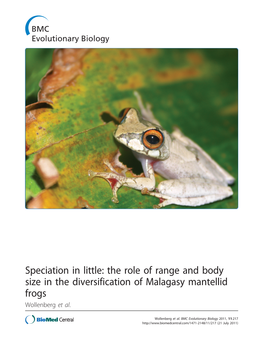 Speciation in Little: the Role of Range and Body Size in the Diversification of Malagasy Mantellid Frogs Wollenberg Et Al