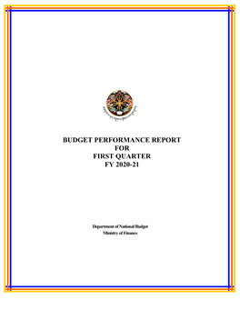 1St Quarter Budget Performance Report 2020-2021