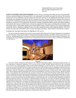 Landmarks Preservation Commission May 16, 2006, Designation List 374 LP-2193