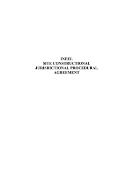 Ineel Site Constructional Jurisdictional Procedural Agreement