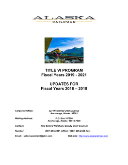 TITLE VI PROGRAM Fiscal Years 2019 - 2021