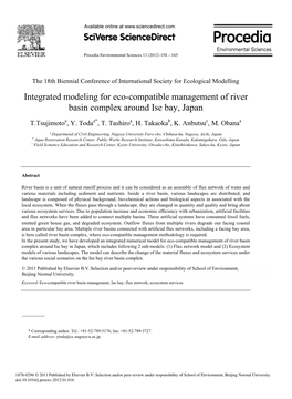 Integrated Modeling for Eco-Compatible Management of River Basin Complex Around Ise Bay, Japan