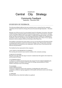 Central City Strategy