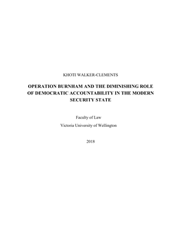 Operation Burnham and the Diminishing Role of Democratic Accountability in the Modern Security State