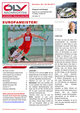 Europameister! Editorial