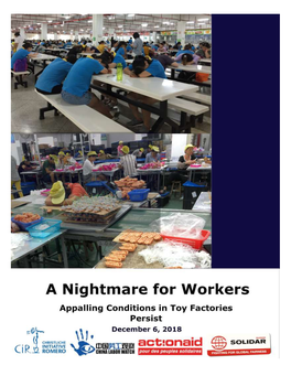 A Nightmare for Workers: Appalling Conditions in Toy Factories Persist