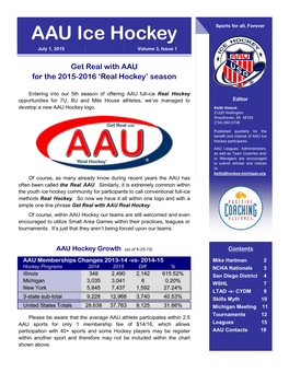 AAU Ice Hockey Newsletter