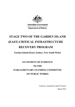 Stage Two of the Garden Island (East) Critical Infrastructure Recovery Program