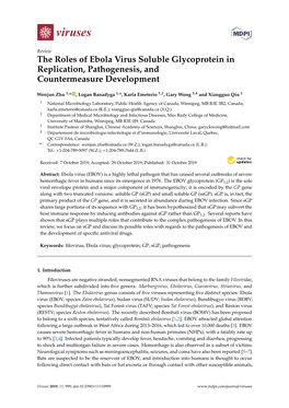 The Roles of Ebola Virus Soluble Glycoprotein in Replication, Pathogenesis, and Countermeasure Development