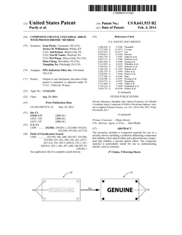 (12) United States Patent (10) Patent No.: US 8,641,933 B2 Purdy Et Al