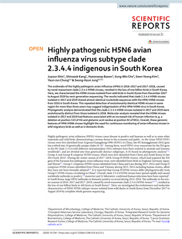 Highly Pathogenic H5N6 Avian Influenza Virus Subtype Clade 2.3