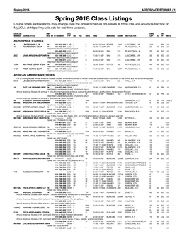 UCLA Schedule of Classes Spring 2018