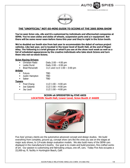 The “Unofficial” Not-So-Mini Guide to Scions at the 2005 Sema Show