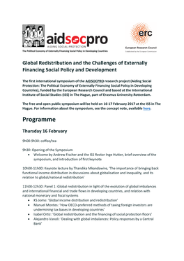 AIDSOCPRO Symposium 2017 Programme and Speaker Bios249