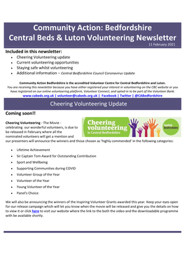 Bedfordshire Central Beds & Luton Volunteering Newsletter