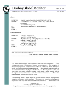 Conference Review – Santa Monica 2004