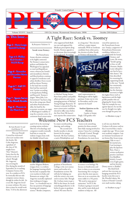 New FCS Teachers a Tight Race: Sestak Vs. Toomey