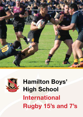 Hamilton Boys' High School International Rugby 15'S And