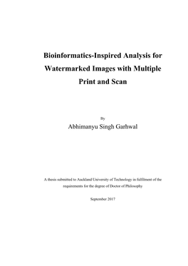 Bioinformatics-Inspired Analysis for Watermarked Images with Multiple Print and Scan